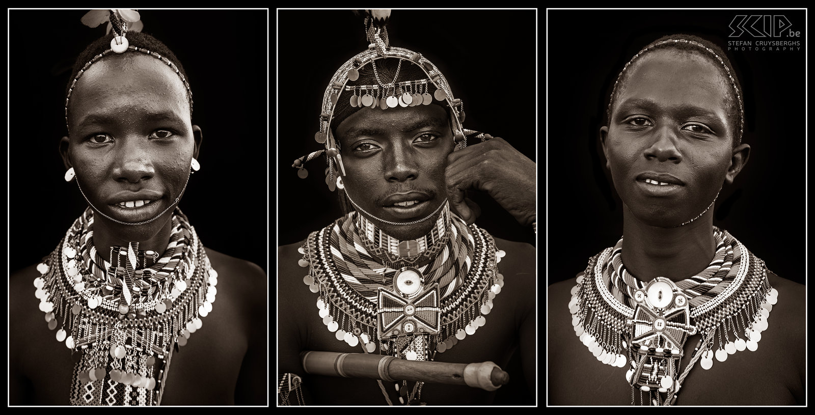 Suguta Marma - Samburu morans Collage van 3 portretten van onze Samburu vrienden Stefan Cruysberghs